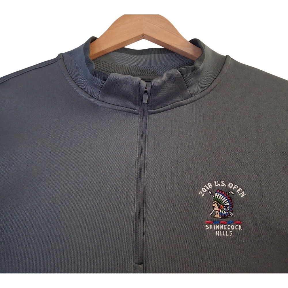 Nike Golf Dri-FIT 1/4 Zip Pullover Mens XXL Gray 2018 US Open Shinnecock Hills